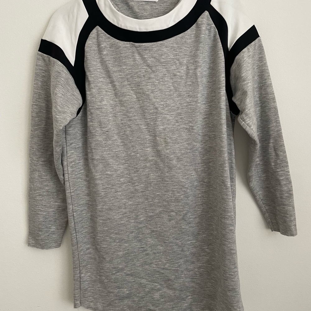 Zara Raw Hem Color Block Sweater